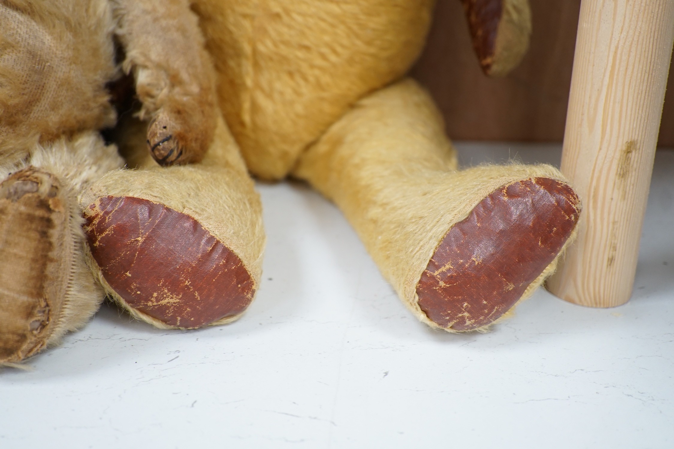 Three British Teddy Bears c.1950's including Chiltern Hugmee, tallest 68cms highest